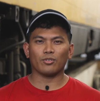 Ignacio, one of our international colleagues, in the depot